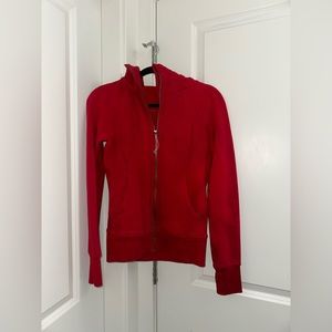 Lululemon dark red scuba full length zip up hoodie